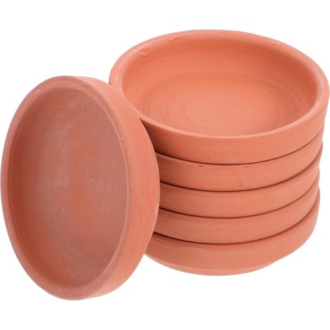 6pcs Terracotta Saucers, Small Round for Plants and Pots Indoor Tray for Pots Water Catchers, Gardening Accessories for Home (1/5)