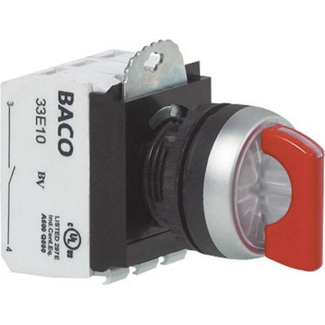 BACO BAL21KG10C L21KG10C Bouton sélecteur collerette plastique, chromé rouge 1 x 45 ° 1 pc(s) (1/2)