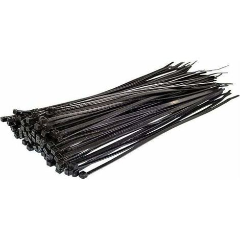 Collier de Serrage en Nylon - 300 mm x4mm - Noir - Attache Câble Résistant aux UV - Serre-Câbles - Lot de 250 Pièces (1/4)