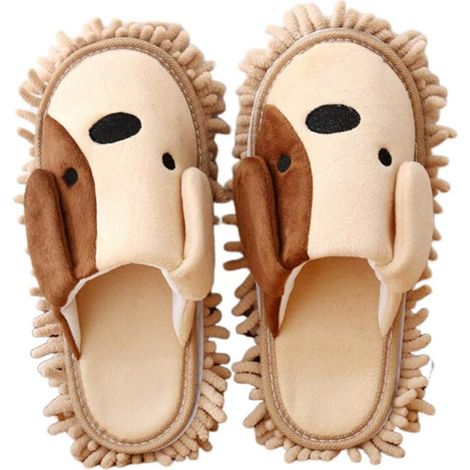 Chaussons Nettoyants En Microfibre - Semelle Détachable Pour Sol Carrelé Parquet - Usage Intérieur Salle De Bain Cuisine Bureau - Lot De 2 (1/5)