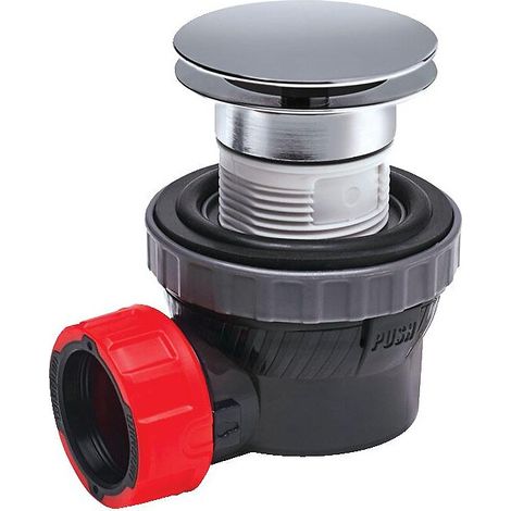 Wirquin – Bonde de lavabo à écoulement libre D32 nano 6,7 – Siphon gain de place en laiton chromé – Montage rapide ¼ de tour – Sortie orientable 360° (1/7)
