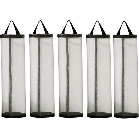 Support mural pour sacs poubelle de cuisine, rangement visuel suspendu, noir et gris (1/5)