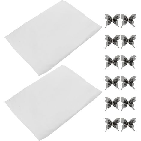 Transparents Blancs en Voile Semi Transparent 2 Panneaux (1/5)
