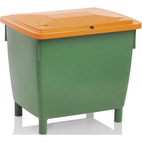 Streugutbehälter L945xB725xH930mm 400l HD-PE grün/orange (1/5)