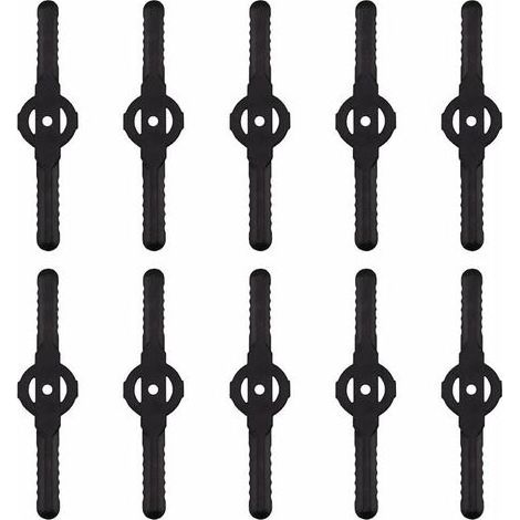 Lame plastique coupe bordure. 10 pcs Lames En Plastique Cutter Remplacer Pour ensemble doutils de coupe-herbe sans fil. remplacement de lames de coupe de tondeuse à gazon en plastique(noir) (1/5)