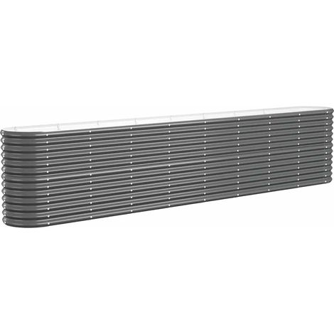 Garden Raised Bed Galvanised Steel 332x40x68 cm Anthracite vidaXL