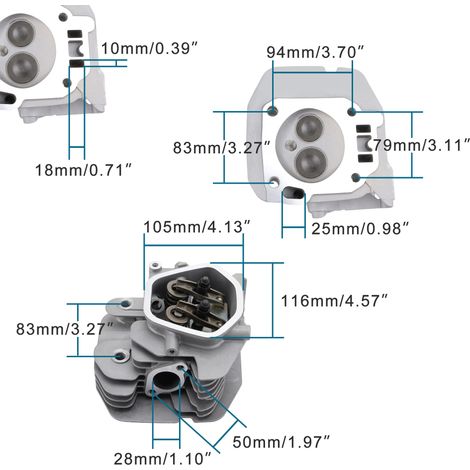 Cylinder head rocker arm valve spring kit 188F cylinder head assembly - GX340 11hp GX390 13hp (1/4)