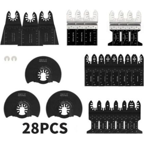 28 Multi-function Oscillating Tool Accessories Universal Saw Blade for Parkside Dewalt Bosch Cutting Corners of Wood/Metal/Plastic - 2 Adapters, TRIMEC (1/5)