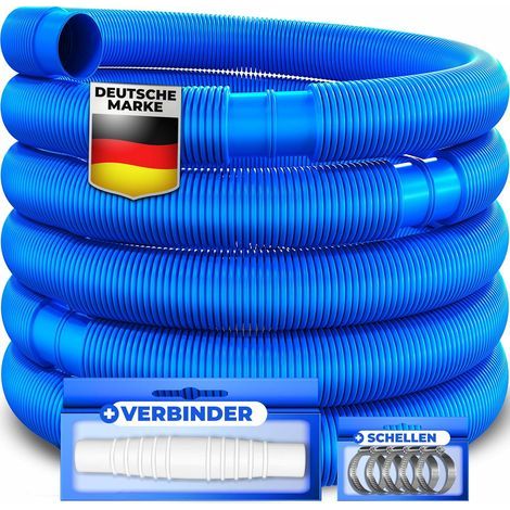 ESSER® Teichschlauch, Poolschlauch mit Schutzhüllen, Solarschlauch für Pool und Teich, Saugschlauch, Pumpenschlauch, flexibler Wasserschlauch 6 m / Ø 32 mm, Blau (1/5)