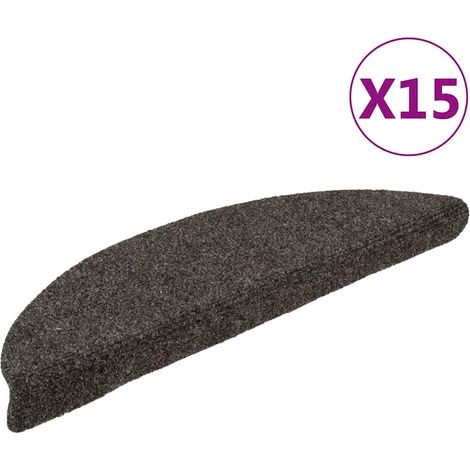 Stufenmatten Selbstklebend 15 Stk. 56x17x3 cm Anthrazit Halbrund