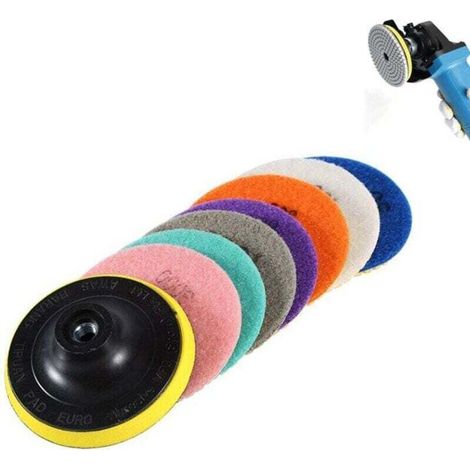 Diamond Polishing Disc, 8 Pcs 4 inch (100mm), Polishing Pads for Concrete, Granite, and Marble, for Polishing Machine (1/5)