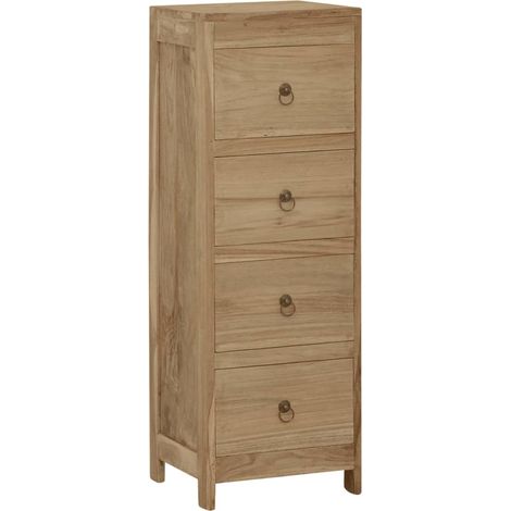 Cassettiera 30x30x90 cm in Legno Massello di Teak vidaXL