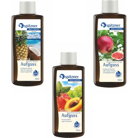 Spitzner Saunaaufguss Vorteilspack 3er Ananas Früchtetraum Granatapfel je 190ml