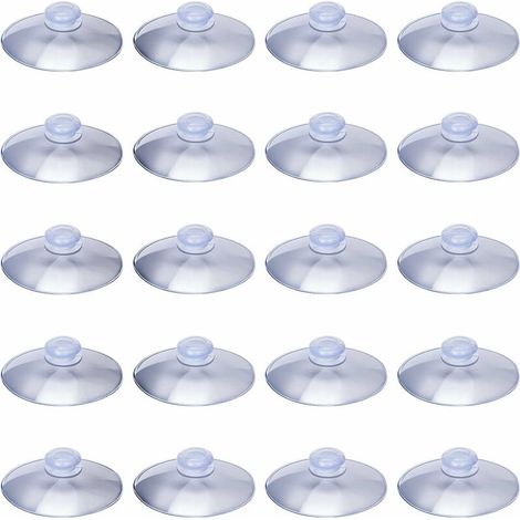 30 Pack Plastique Transparent Ventouse sans Crochets Cuisine Ventouse, 20 mm (1/5)