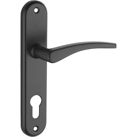 Thirard – Ensemble de poignées pour porte d'entrée Vesta – Trou de cylindre – Carré 7mm – Entr'axes 165mm – Aluminium noir