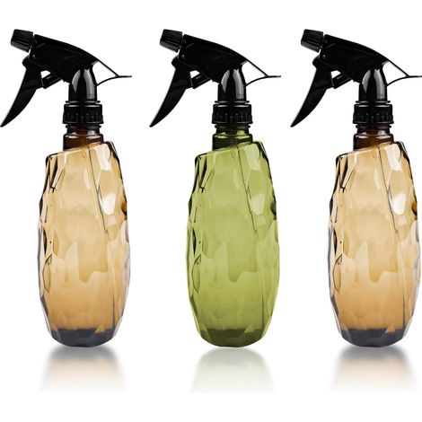 3 Pièces 600ML Vaporisateur Cheveux, Flacon Spray Bouteilles Vide Rechargeable, Tête de Pulvérisation Réglable, Pulverisateur Eau Plante Plastique, pour Nettoyage, Jardinage, Voyages (1/5)