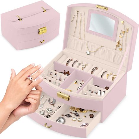 Luxury pink jewelry box massido ms 708