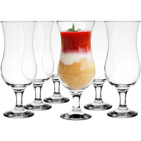 6 Verres à cocktail, transparents, 420 ml, verre résistant, pour gin et bière, usage domestique (1/5)