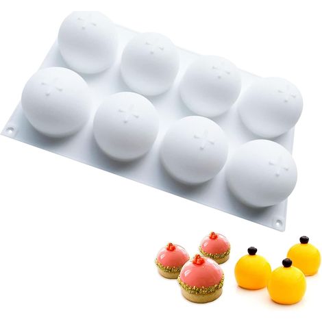 Stampo sferico semicircolare in silicone 3D per pasticcini, budino al tartufo al cioccolato e bombe gelato