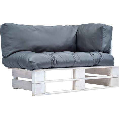 Garten-Palettensofa mit Grauen Kissen Kiefernholz