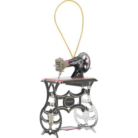 Ornement de machine à coudre vintage, jouet de table, pendentif en métal pour décoration de table, idéal pour les fêtes et les collections.