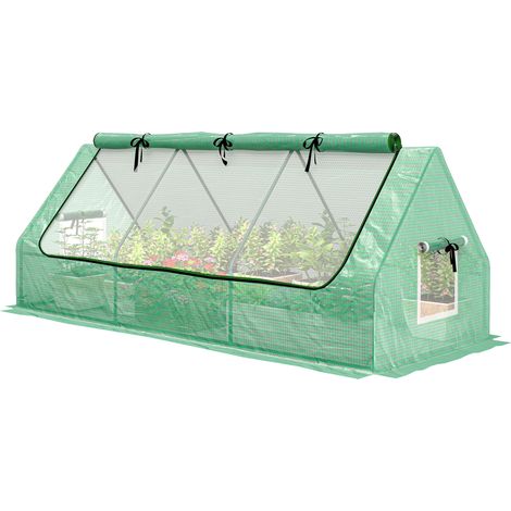 Invernadero de terraza 240x90x90 cm avec fenêtres en maille pour légumes et fleurs vert (1/5)