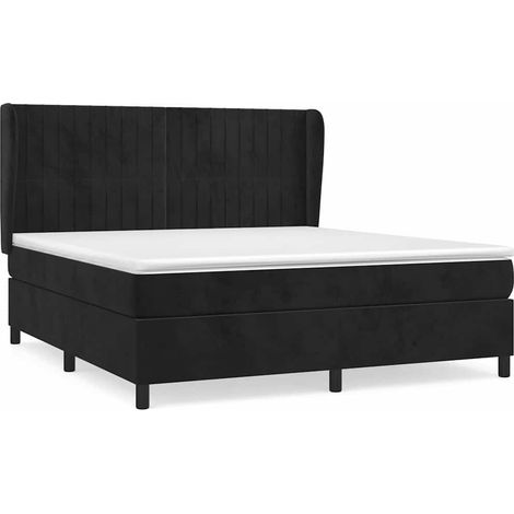 Maison Exclusive - Cama box spring con colchón terciopelo negro 1 (1/5)