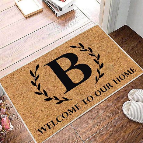 Tapis D'Entrée - 60 x 40 cm - Antidérapant - Pour Intérieur Et Extérieur - Motif Accueil Amusant Avec 26 Lettres - Tapis De Seuil (1/4)