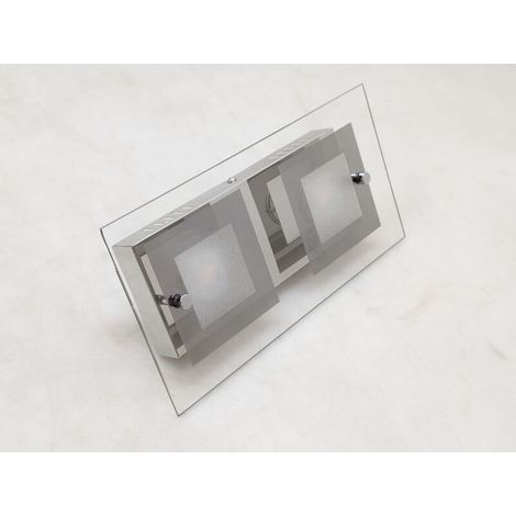 [NEUWERTIG] B-Ware Lindby Deckenleuchte LED Lampe 2-flammig warmweiß Silber Chrom 30x15cm IP20 (1/2)