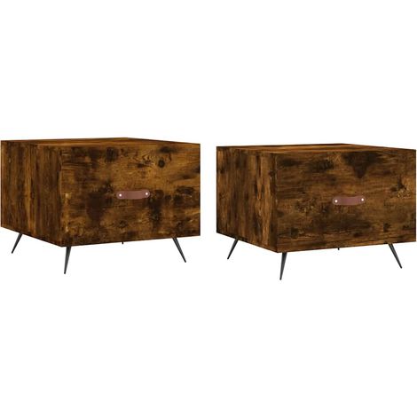 Maison Exclusive - Couchtische 2 Stk. Räuchereiche 50x50x40 cm Ho