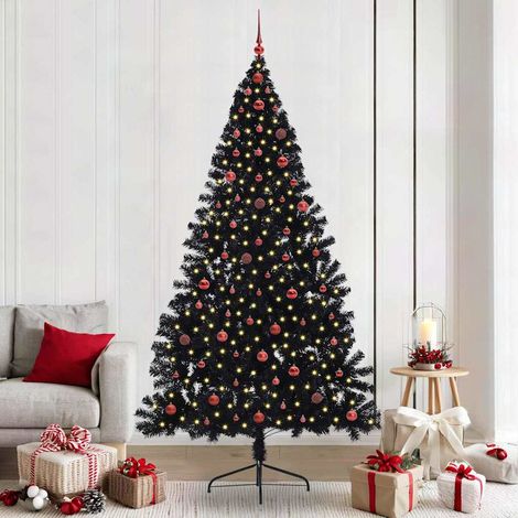 vidaXL Árbol de Navidad Artificial Preiluminado Negro 240 cm PVC (1/5)