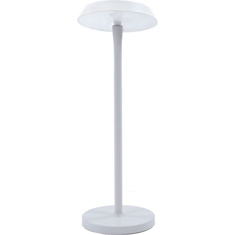 Moderne LED-Schreibtischlampe im nordischen Design, USB-aufladbar, stimmungsvolle Leselampe, Schlafzimmer, Studentenwohnheim, Büro, Augenschutz, weiß, eingebauter Akku. (1/5)