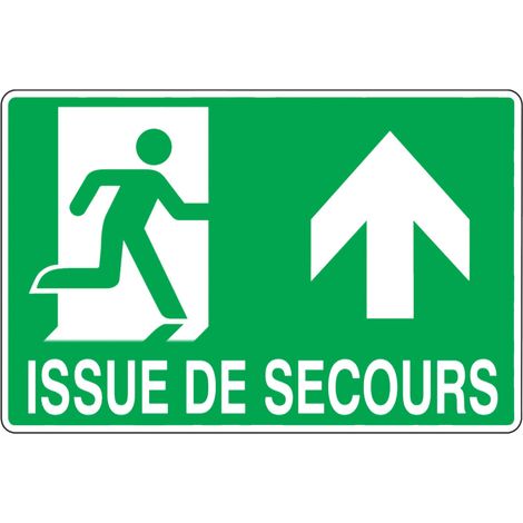 Plaque métal Issue de secours Pictogramme évacuation