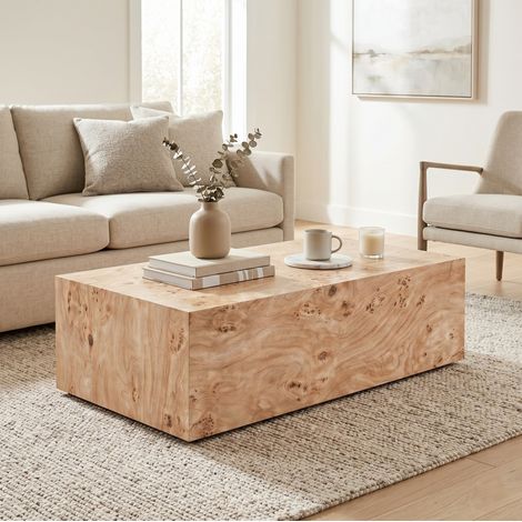 Table basse 90x50x30 cm aspect bois, design minimaliste, MDF, surface facile d'entretien MEUBLIV (1/5)