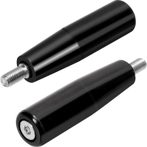 Lot de 2 - Poignée tournante - Manivelle machine - Filetage mâle M10 - Pour fraiseuse tour meuleuse - Noir - 10x10cm