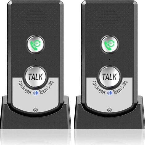 Set de 2 interphones sans fil pour maison - Appel bidirectionnel - Longue portée - Pour personnes âgées - Portable.