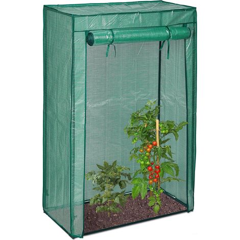 Serre pour Tomates Jardin Terrasse Portable PE avec Porte Fermeture Enroulable, vert, 50 x 100 x 150 cm (1/5)