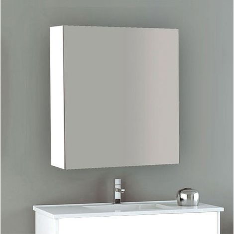 Mobile a specchio per mobili da bagno ALLSTONE 9 colori e 4 dimensioni disponibili. Bianco Lucido 60 cm (1/3)