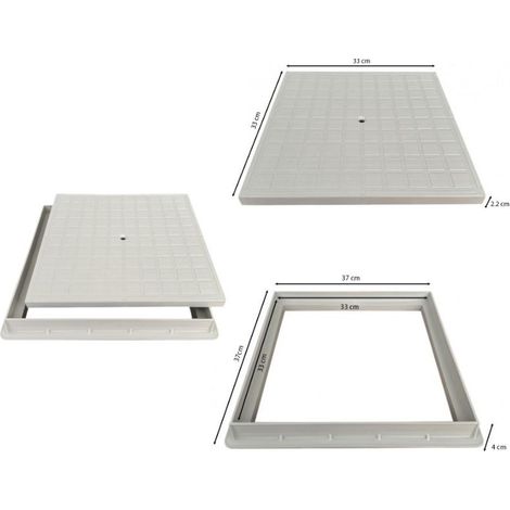 Telaio con chiusino super in pp - con foro (con bullone) : Dimensione - cm 35x35