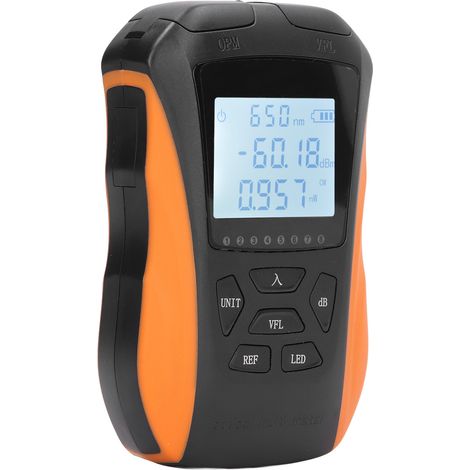 Wattmètre à fibre optique 4 en 1, détecteur de défauts, testeur RJ45, portée 5 km, -50 à +26 dBm, avec témoin lumineux LED (1/5)