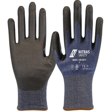 NITRAS Schnittschutzhandschuhe 3D CUT F Gr.9 marineblau/schwarz EN ISO 21420,EN 388 (1/4)