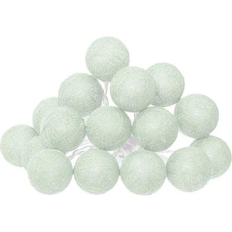 Guirlande Led "16 Mini Boules" 255cm Vert Céladon (1/2)