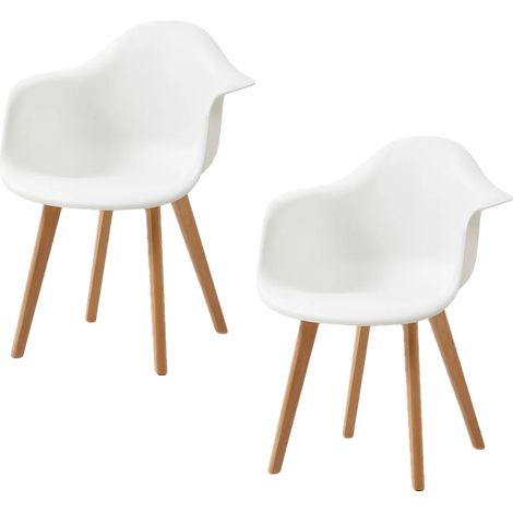 Silla de comedor, diseño moderno, asiento cómodo, blanca. (1/2)