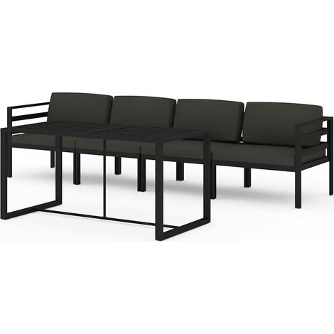 Maison Exclusive - 5-tlg. Garten-Lounge-Set mit Kissen Aluminium (1/5)