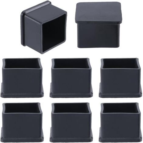 Set di 8 coprigambe per sedie quadrati neri, imbottiture per sedie, tappi per gambe di sedie, protezioni per pavimenti, coprigambe per mobili adatti a gambe di 35x35 mm, per proteggere i pavimenti in  (1/5)