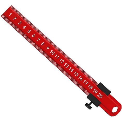 Règle de précision pour le travail du bois, avec butée coulissante, 20/30/40 cm, pour la mesure, le traçage, en aluminium, multicolore. (1/5)