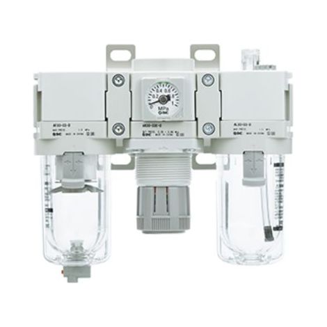 Ensemble FRL SMC Série AC-D, G 1/4, Filtration 5µm ( Prix pour 1 )