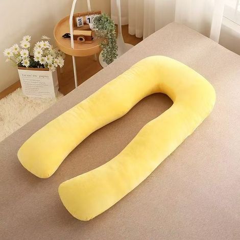 Oreiller de grossesse jaune, oreiller de sommeil multifonctionnel, oreiller de soutien lombaire, oreiller pour dormir su (1/5)
