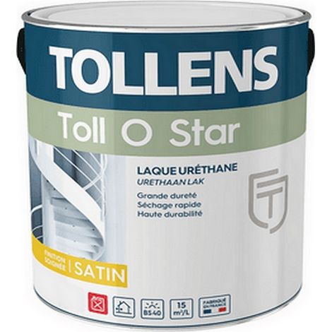 Laque TOLLENS professionnelle Toll O Star résiste chocs & rayures Satin  Choix de couleur: Blanc - Conditionnement: 10 Litres