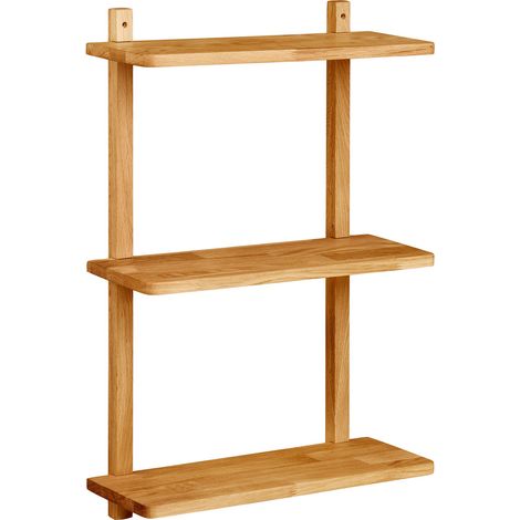 Mensola da parete Townsville in rovere massiccio 50x20x75 cm